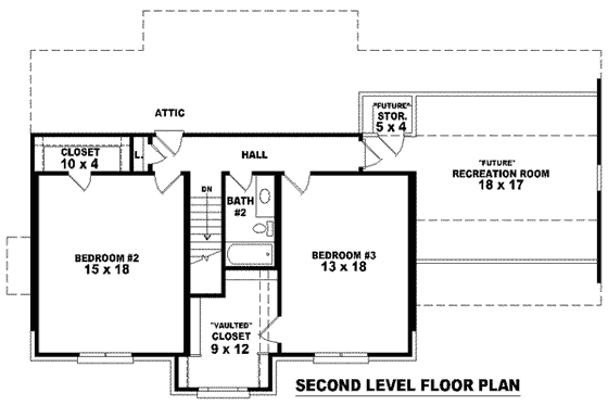 Floor Plan - Upper Floor for Traditional House Plan #81-1406 - 3 bed, 2.5 bath