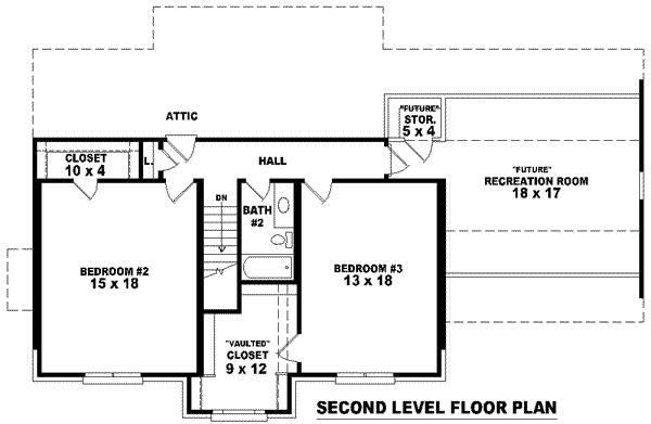 Floor Plan - Upper Floor for Traditional House Plan #81-1406 - 3 bed, 2.5 bath