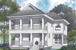 House Blueprint - Colonial Exterior - Front Elevation Plan #453-1