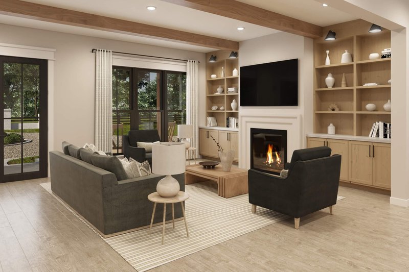 Architectural House Design - Interior - Family Room for Farmhouse House Plan #430-379 - 4 bed, 3.5 bath
