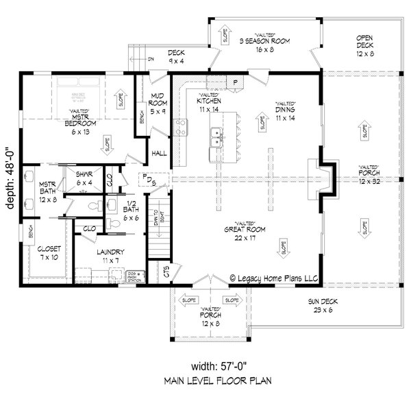 Architectural House Design - Country Floor Plan - Main Floor Plan #932-661