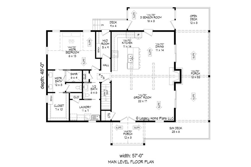 House Plan Design - Floor Plan - Main Floor for Country House Plan #932-661 - 3 bed, 2.5 bath