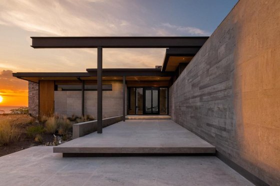 Exterior - Front Elevation 1 for Modern House Plan #498-7 - 2 bed, 2 bath