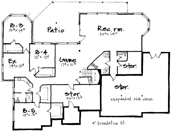 European Floor Plan - Lower Floor Plan #308-187