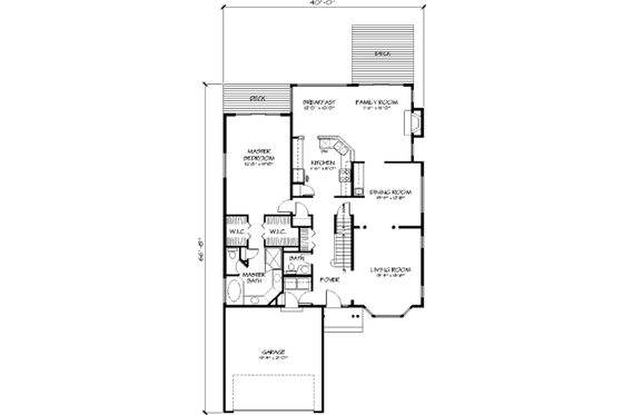 Floor Plan - Main Floor for Country House Plan #320-365 - 2 bed, 2.5 bath