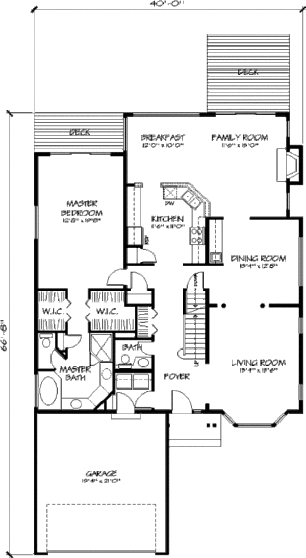 Home Plan - Country Floor Plan - Main Floor Plan #320-365