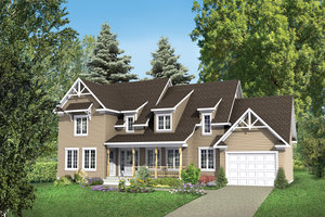 Country Exterior - Front Elevation Plan #25-4559