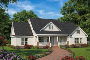 Exterior - Front Elevation 3 for Southern House Plan #17-627 - 4 bed, 3.5 bath