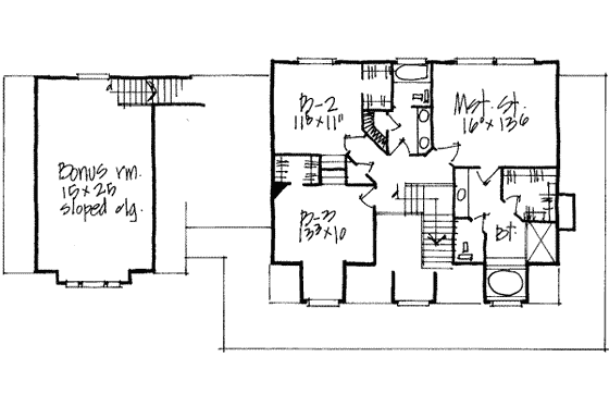Floor Plan - Upper Floor for Country House Plan #308-152 - 4 bed, 2.5 bath