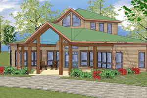 Southern Exterior - Front Elevation Plan #8-238