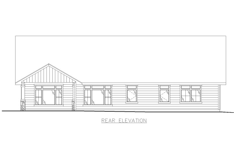 Home Plan - Exterior - Rear Elevation for Traditional House Plan #117-1065 - 4 bed, 2 bath