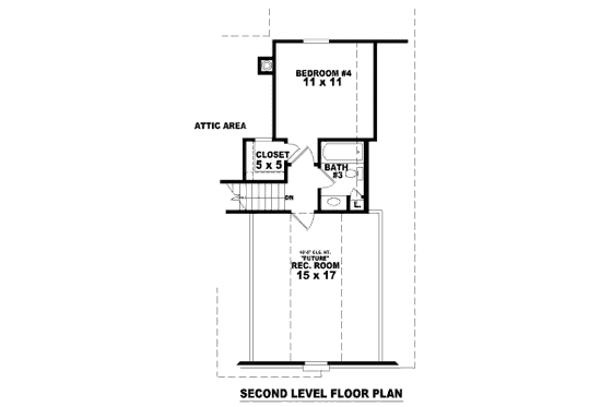 Floor Plan - Upper Floor for European House Plan #81-13752 - 3 bed, 3 bath