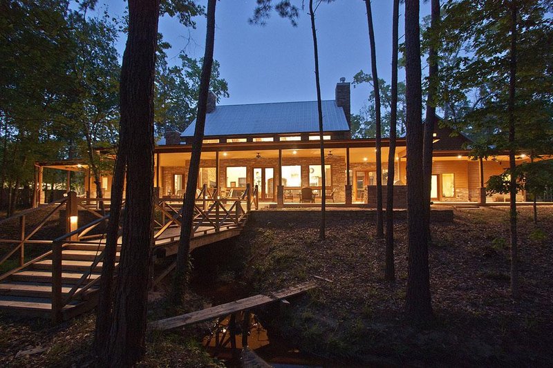 Architectural House Design - modern ranch house with generous porches - 2700sft