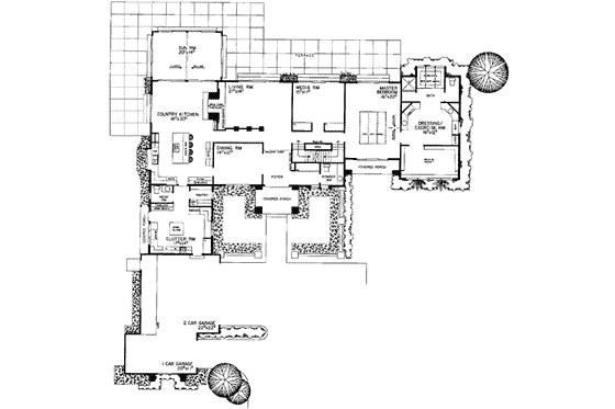 Floor Plan - Main Floor for Modern House Plan #72-306 - 3 bed, 4 bath