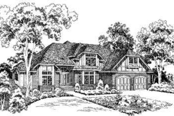 Exterior - Front Elevation for European House Plan #312-511 - 3 bed, 2.5 bath