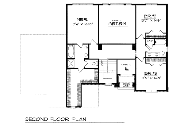 House Plan Design - Floor Plan - Upper Floor for Traditional House Plan #70-415 - 3 bed, 2.5 bath