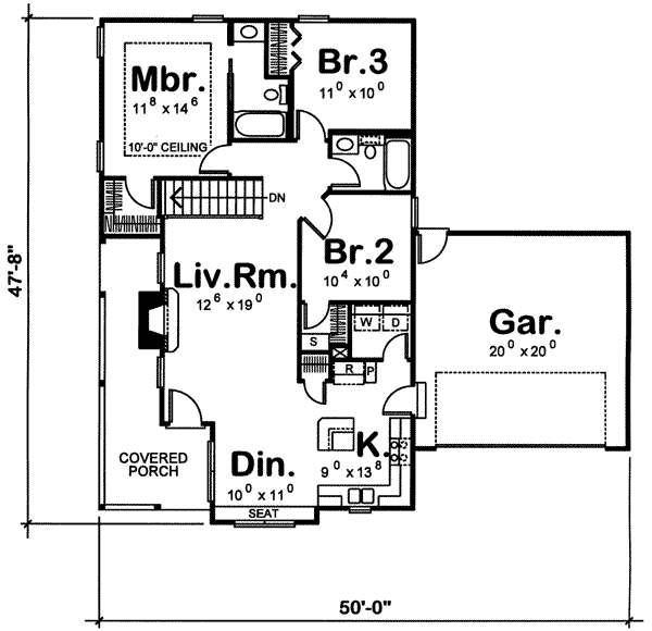 Traditional Floor Plan - Main Floor Plan #20-1322