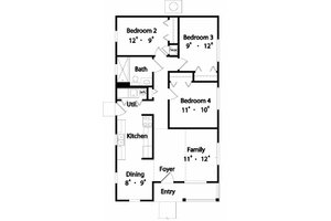 Floor Plan - Main Floor for Traditional House Plan #417-103 - 3 bed, 1 bath