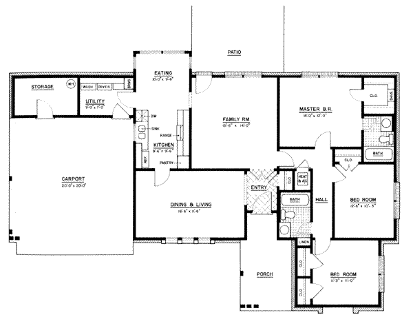 House Plan Design - Ranch Floor Plan - Main Floor Plan #36-361