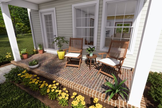 Exterior - Covered Porch for Cottage House Plan #513-2222 - 3 bed, 2.5 bath