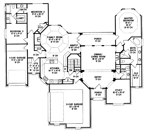 Dream House Plan - European Floor Plan - Main Floor Plan #20-131