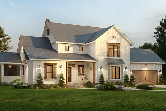 Exterior - Front Elevation 4 for Farmhouse House Plan #54-570 - 4 bed, 4.5 bath