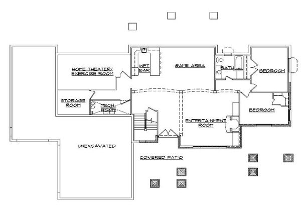 Dream House Plan - Craftsman Floor Plan - Lower Floor Plan #5-277