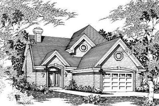 Exterior - Front Elevation for European House Plan #329-235 - 4 bed, 3 bath