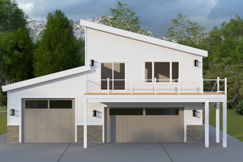 Home Plan - Exterior - Front Elevation 3 for Modern House Plan #1060-363, 0 bath