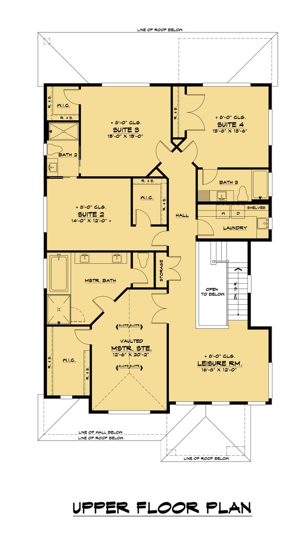 Architectural House Design - Contemporary Floor Plan - Upper Floor Plan #1066-144