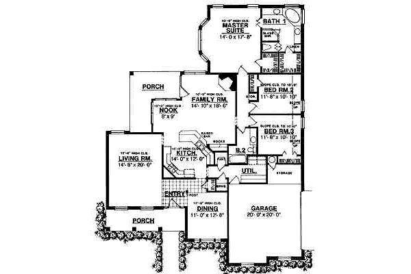 House Plan Design - Southern Floor Plan - Main Floor Plan #40-143