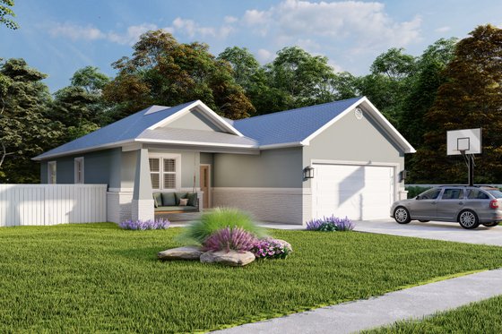 Exterior - Front Elevation 3 for Ranch House Plan #1060-9 - 5 bed, 3 bath