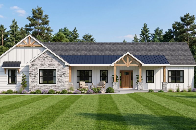 Home Plan - Exterior - Front Elevation 2 for Farmhouse House Plan #1064-470 - 3 bed, 2.5 bath