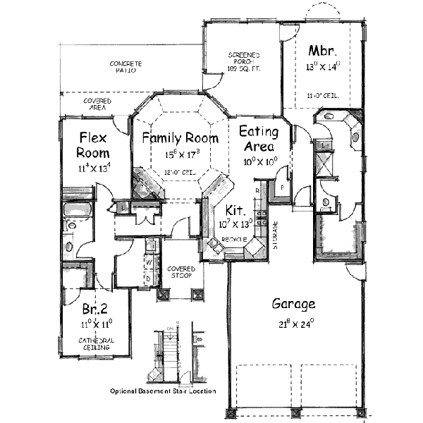 House Design - Traditional Floor Plan - Main Floor Plan #20-1398