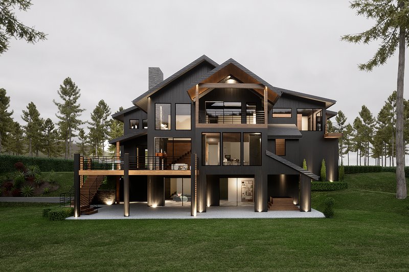 Dream House Plan - Exterior - Rear Elevation 1 for Cabin House Plan #1066-253 - 5 bed, 4 bath