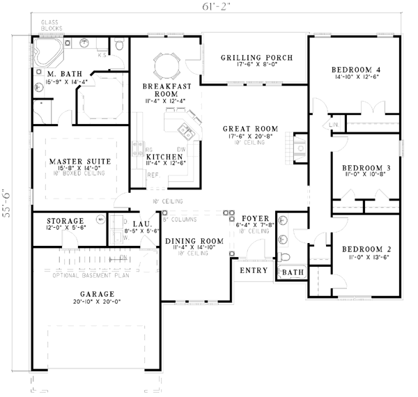 Southern Floor Plan - Main Floor Plan #17-540