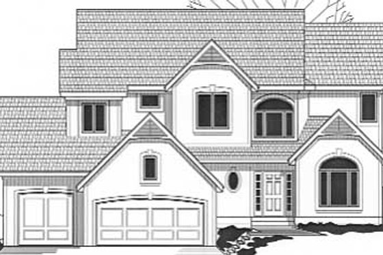 Exterior - Front Elevation for Traditional House Plan #67-524 - 4 bed, 3.5 bath