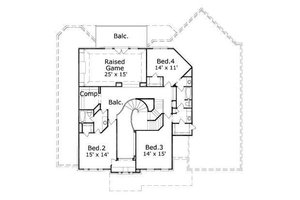 Floor Plan - Upper Floor for European House Plan #411-762 - 4 bed, 3.5 bath