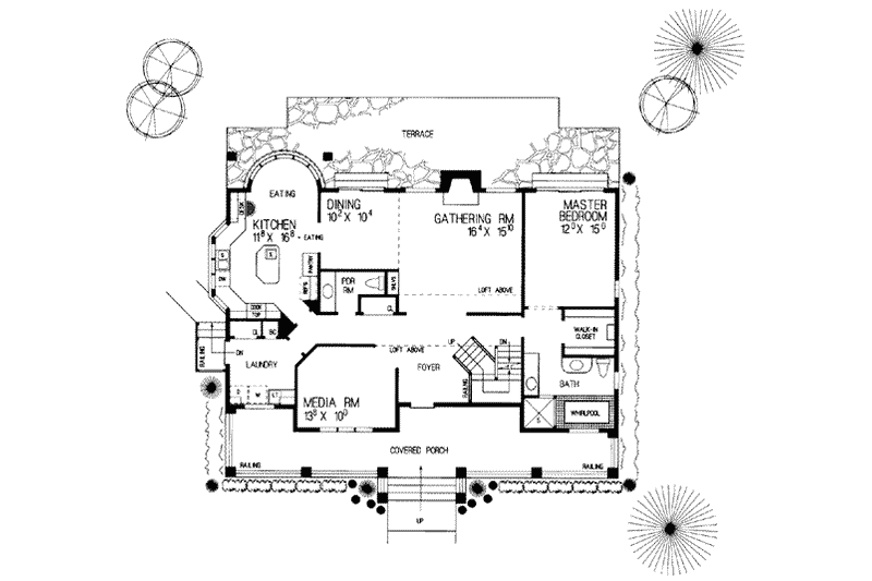 Home Plan - Floor Plan - Main Floor for Modern House Plan #72-140 - 3 bed, 2.5 bath