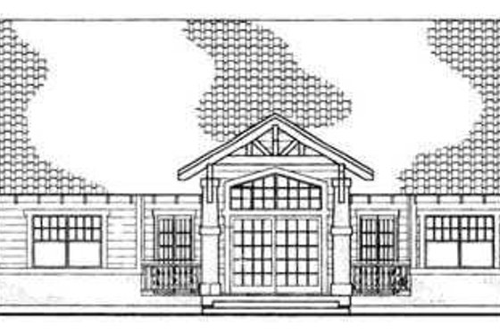 Exterior - Rear Elevation for Cottage House Plan #72-128 - 3 bed, 2 bath
