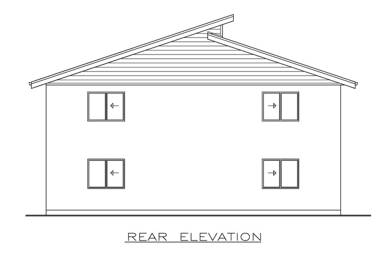 Architectural House Design - Exterior - Rear Elevation for Contemporary House Plan #1100-181 - 8 bed, 4 bath