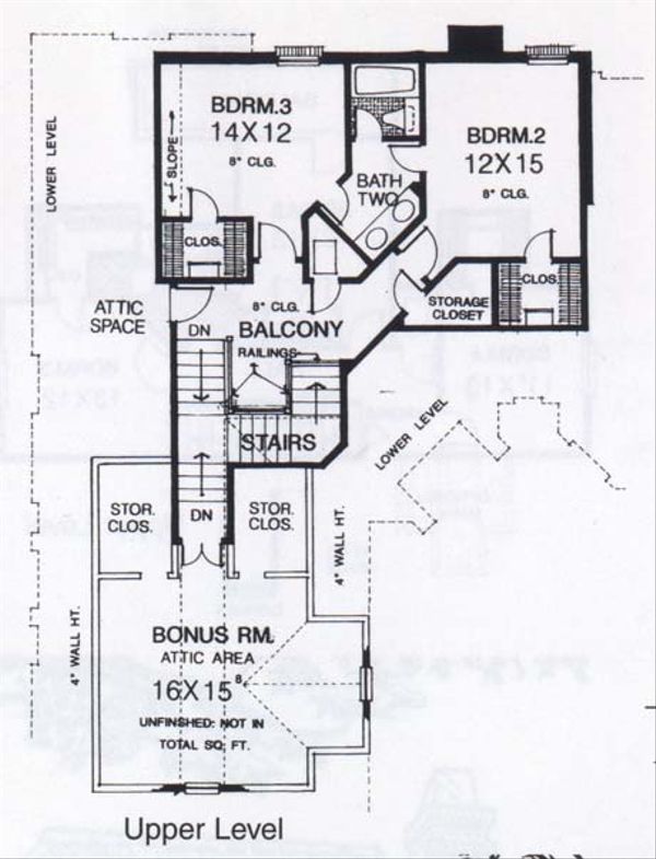 Traditional Floor Plan - Upper Floor Plan #310-832