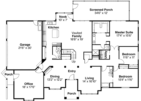 Mediterranean Style House Plan - 3 Beds 3 Baths 3298 Sq/Ft Plan #124 ...