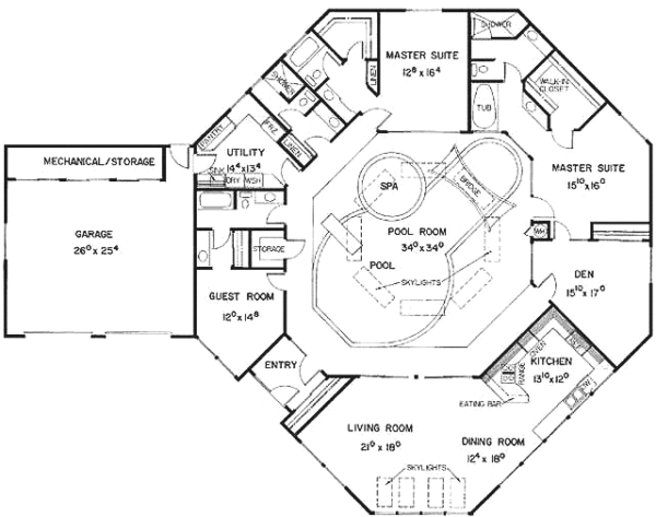 Home Plan - Contemporary Floor Plan - Main Floor Plan #60-640