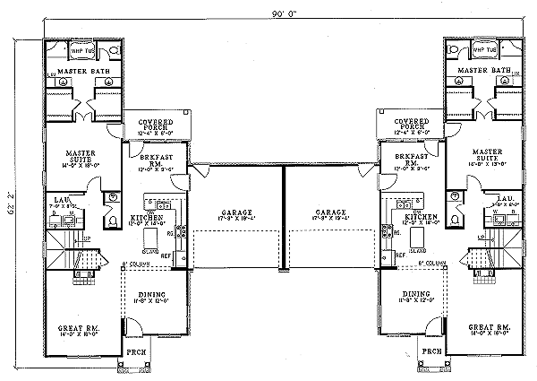 Dream House Plan - Traditional Floor Plan - Main Floor Plan #17-2028