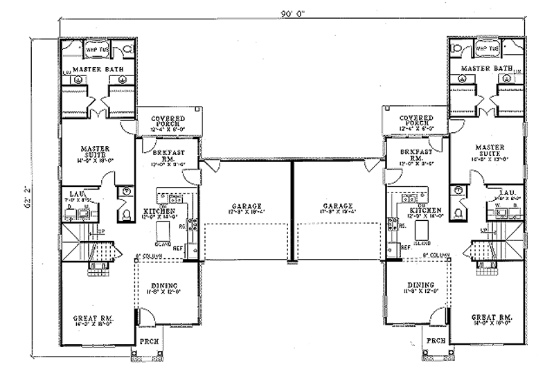 Dream House Plan - Floor Plan - Main Floor for Traditional House Plan #17-2028 - 3 bed, 2.5 bath
