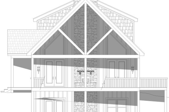 Exterior - Front Elevation 3 for Colonial House Plan #932-1035 - 5 bed, 3.5 bath