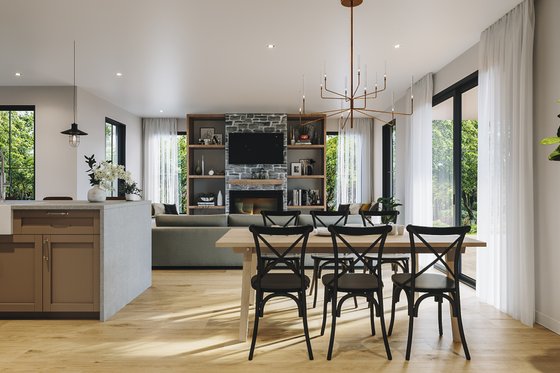 Interior - Family Room for Farmhouse House Plan #23-2738 - 2 bed, 2.5 bath