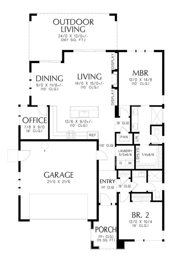 Contemporary Floor Plan - Main Floor Plan #48-1139