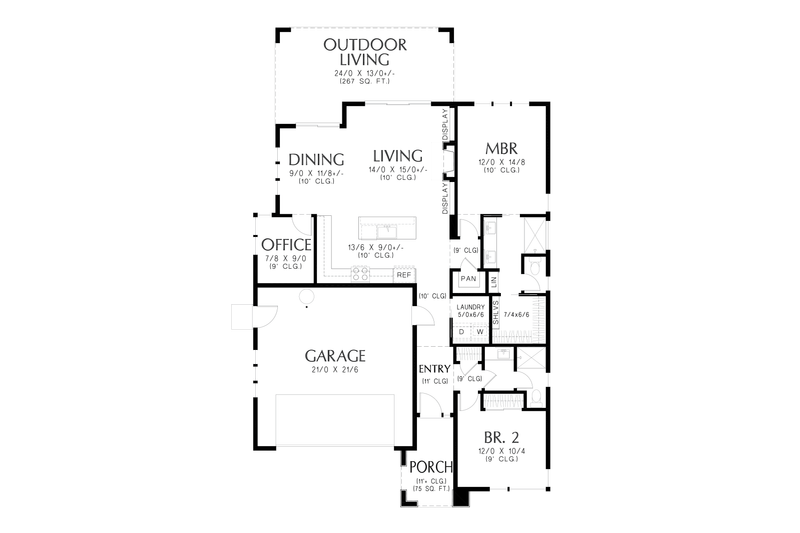 House Plan Design - Floor Plan - Main Floor for Contemporary House Plan #48-1139 - 2 bed, 2 bath